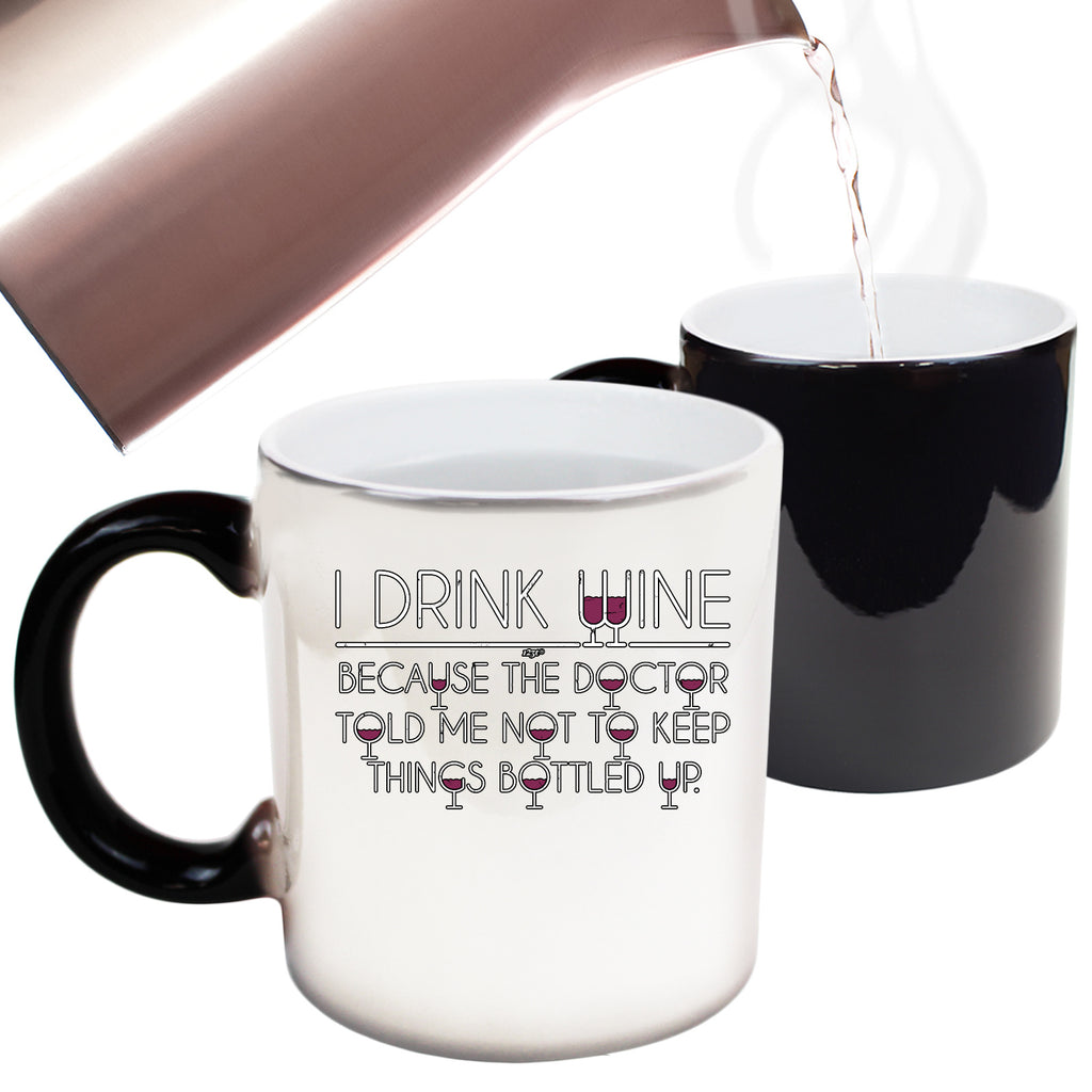 Drink Wine Doctor Bottled Up - Funny Colour Changing Mug Cup