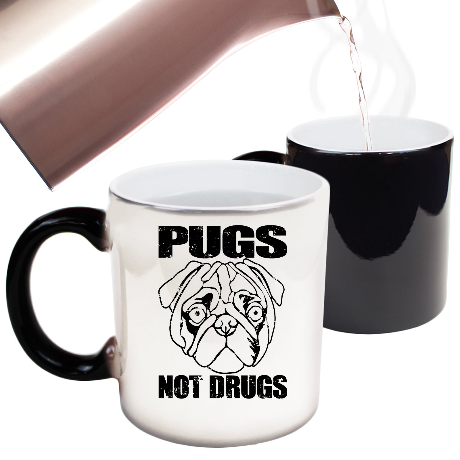 Pugs Not Drugs - Funny Colour Changing Mug