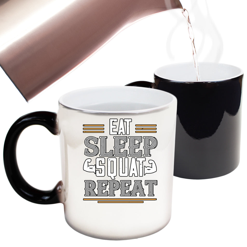 Eat Sleep Squat Repeat Swps - Funny Colour Changing Mug