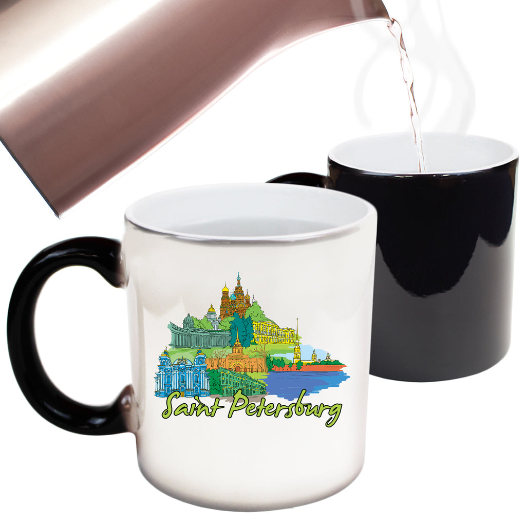Saint Petersburg St Russia Country Flag Destination - Funny Colour Changing Mug