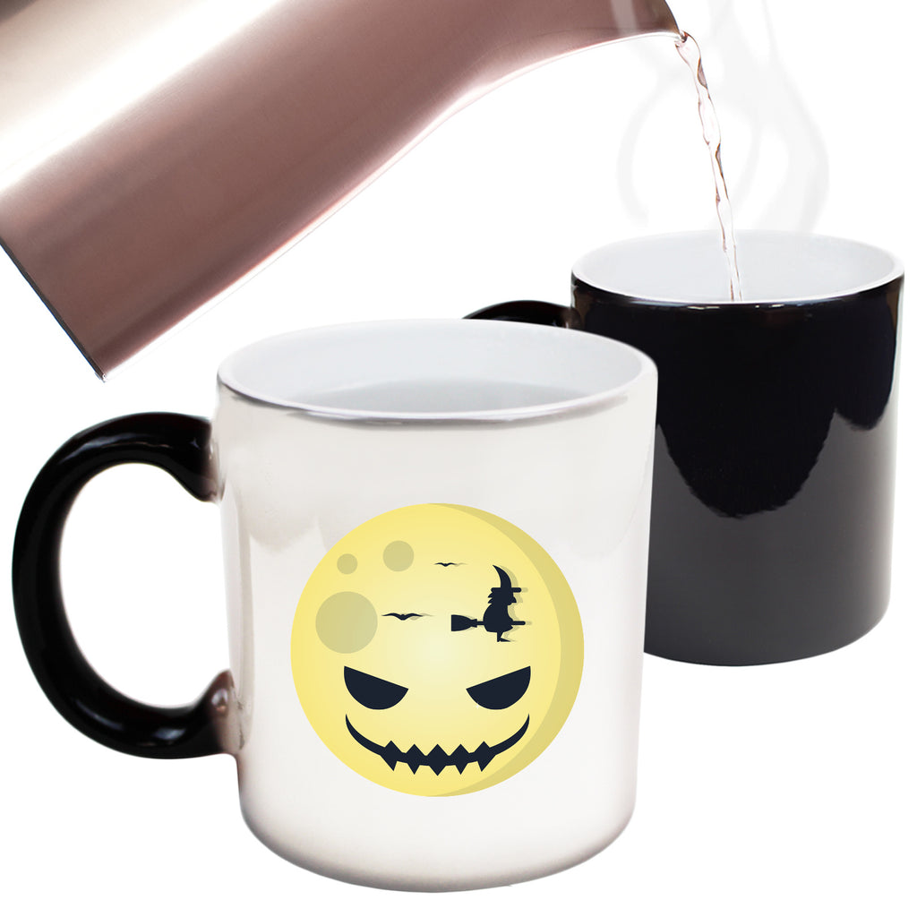 Graphic Evil Moon Silhouette Halloween Trick Or Treat - Funny Colour Changing Mug