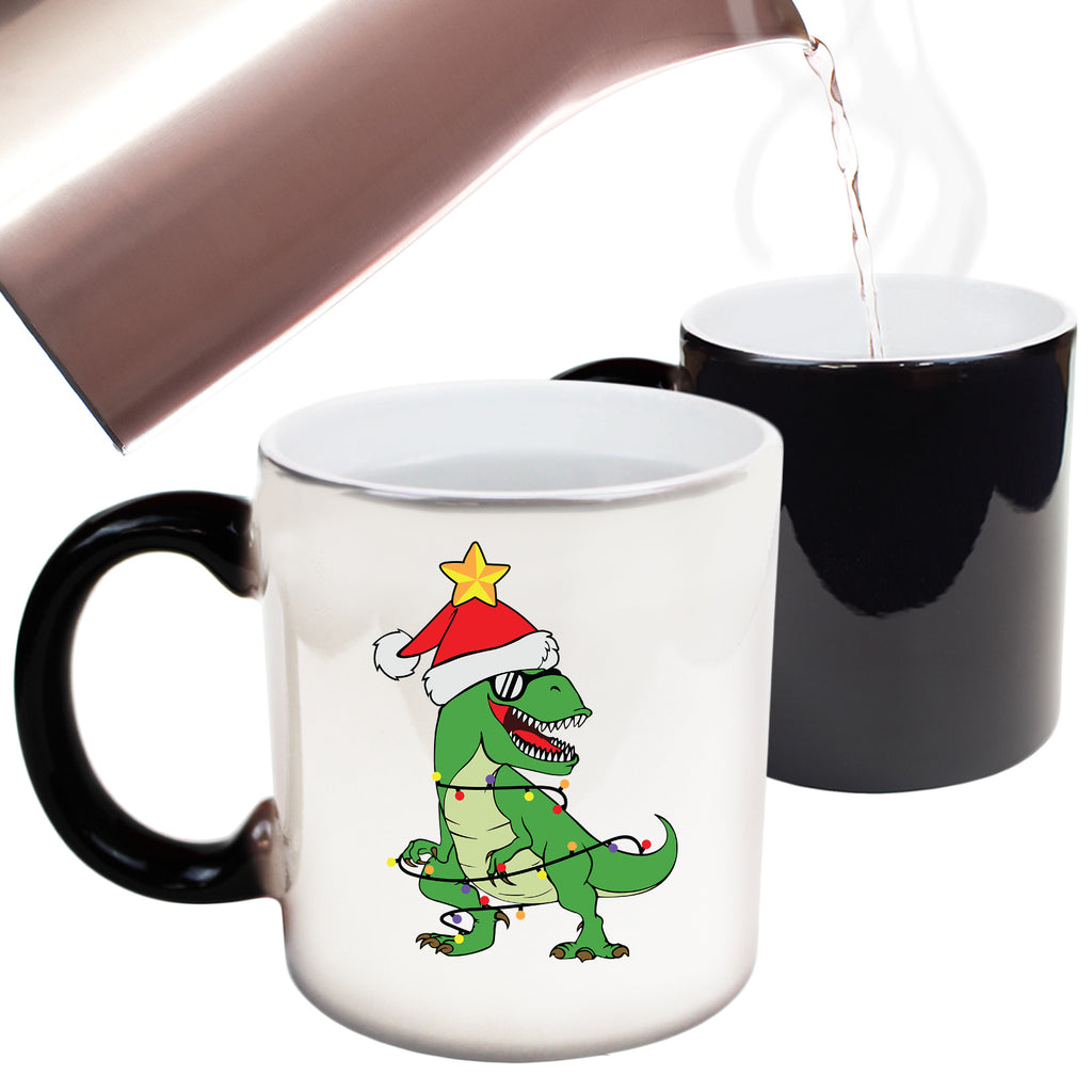 T Rex Santa Dinosaur Christmas Trex Xmas - Funny Colour Changing Mug