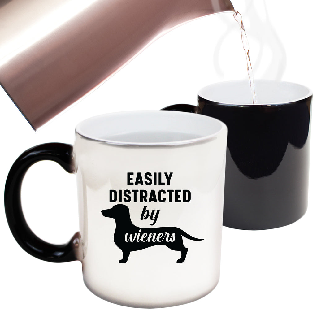 Easily Distracted By Wieners Dog Pet Animal Dogs - Funny Colour Changing Mug