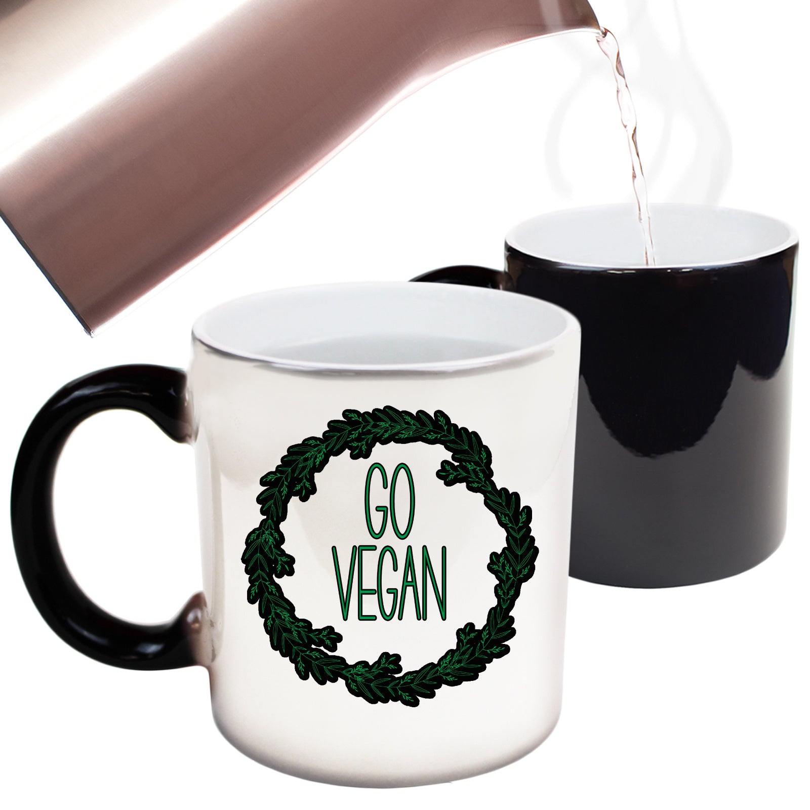 Go Vegan Wreth - Funny Colour Changing Mug