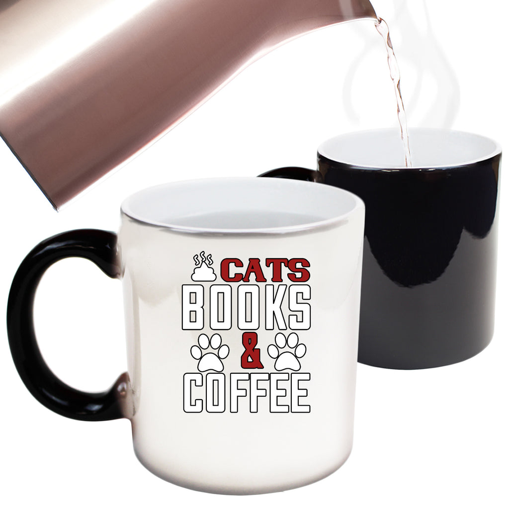 Cats Books And Coffee - Funny Colour Changing Mug