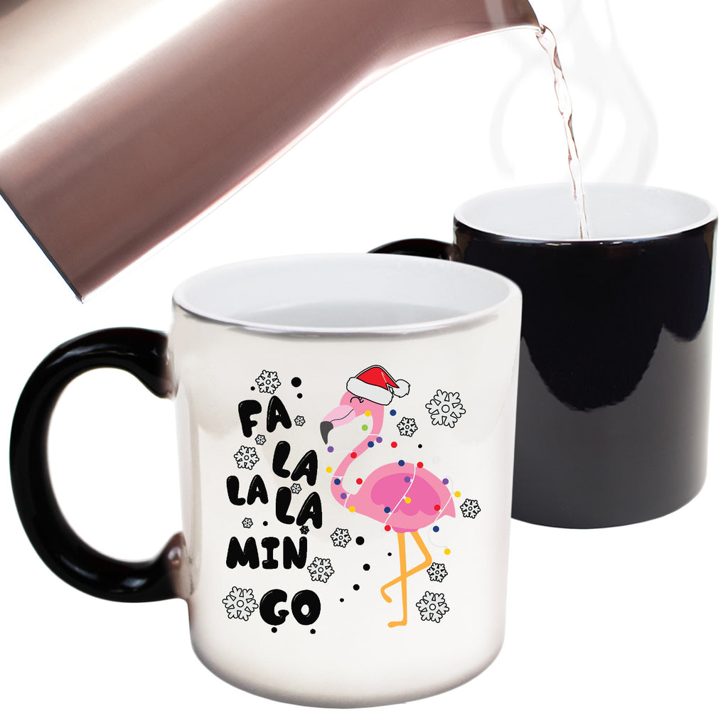 Fa La La Min Go Flamingo Christmas Xmas Bird Animal - Funny Colour Changing Mug