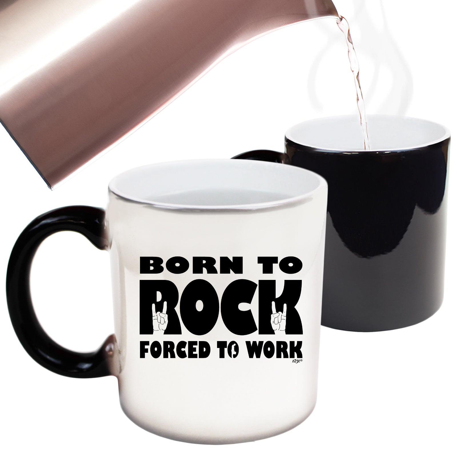 Born To Rock Forced To Work - Funny Colour Changing Mug