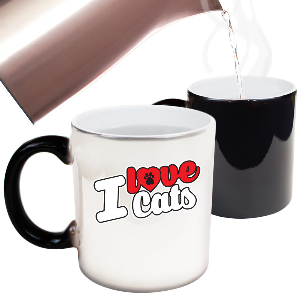 Love Cats Stencil - Funny Colour Changing Mug
