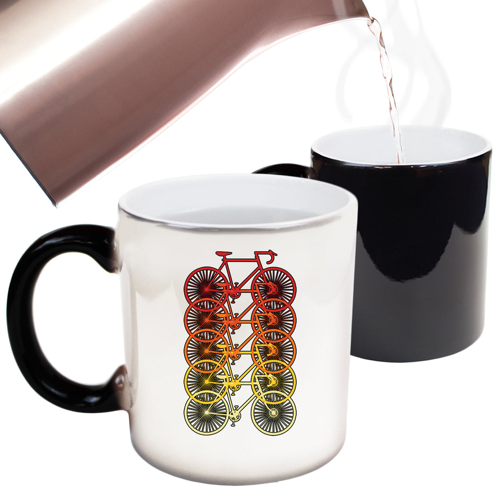 Multicoloured Racer Bikes Cycling Bicycle Bike - Funny Colour Changing Mug