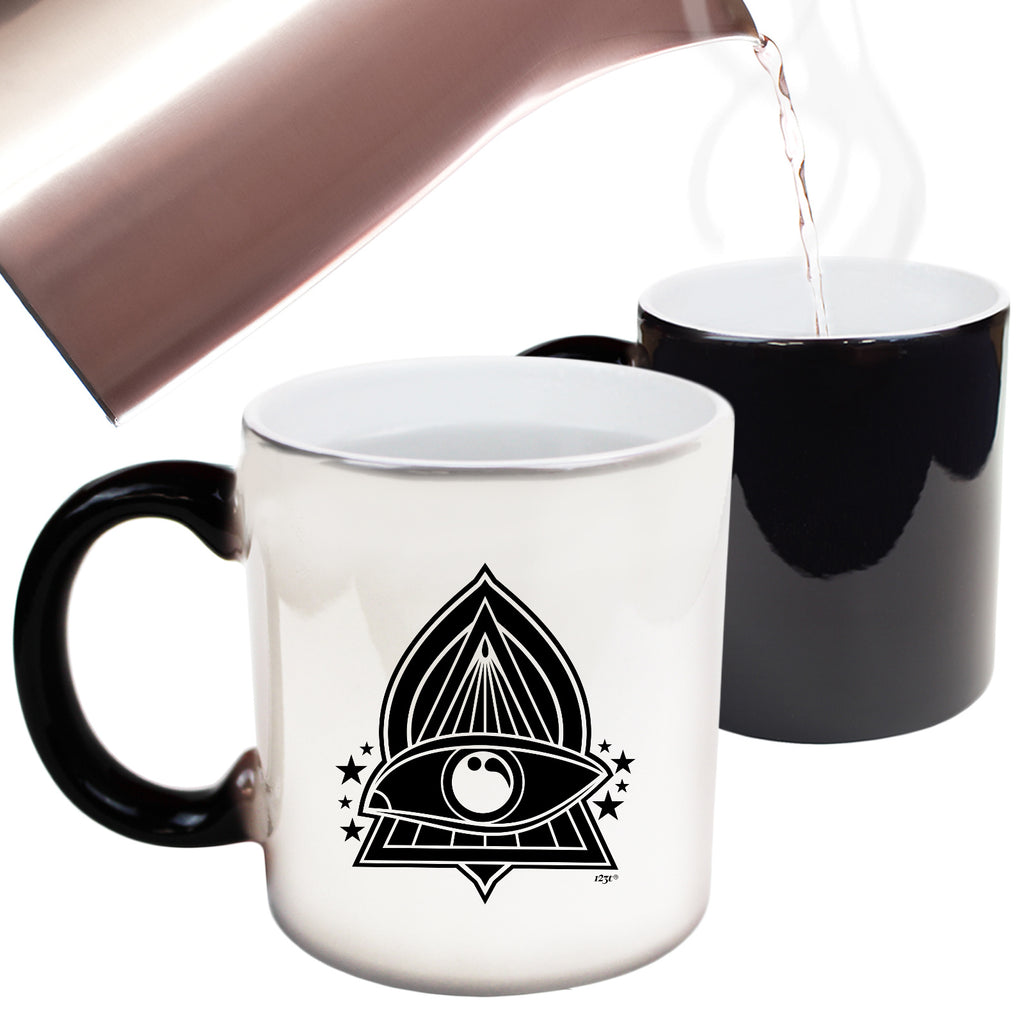 Festival Triangle Eye White - Funny Colour Changing Mug Cup