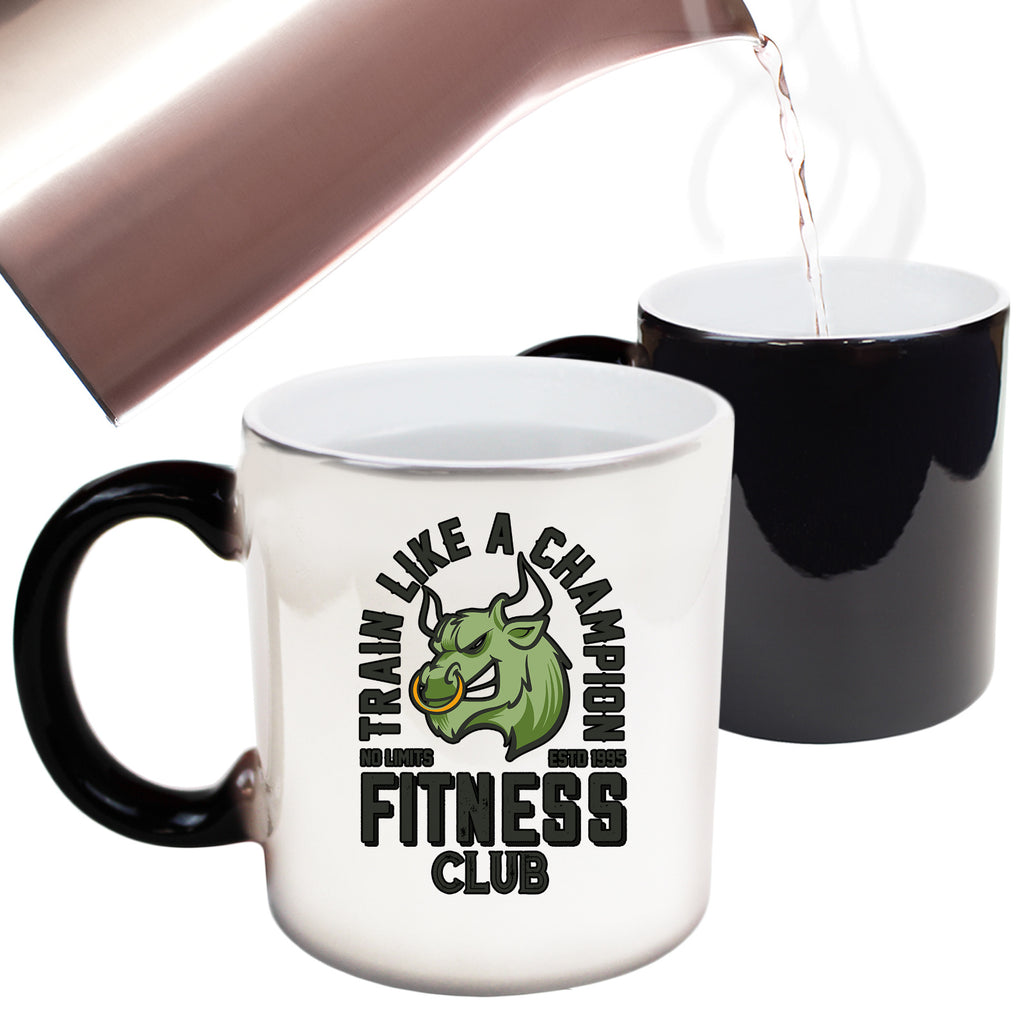 Train Like A Champ Bull Gym Bodybuilding Weights - Funny Colour Changing Mug