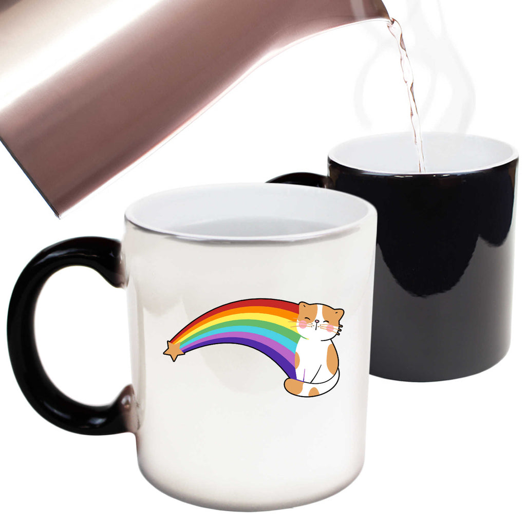 Retro Rainbow Cat - Funny Colour Changing Mug