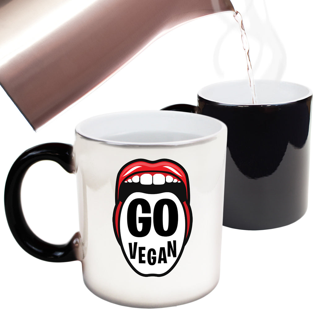 Go Vegan Tounge Mouth Food - Funny Colour Changing Mug