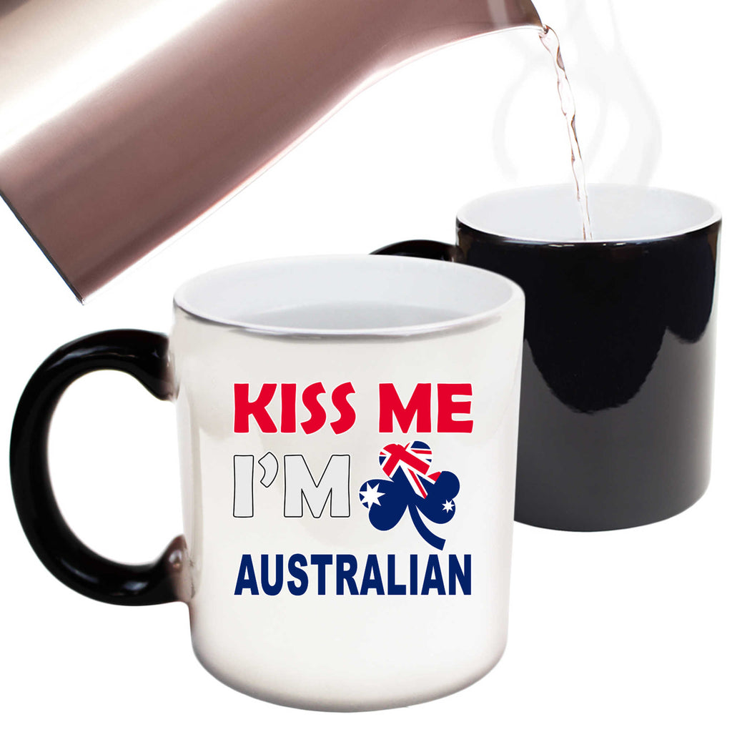 Kiss Me Im Australian Australia Flag Ozzie - Funny Colour Changing Mug