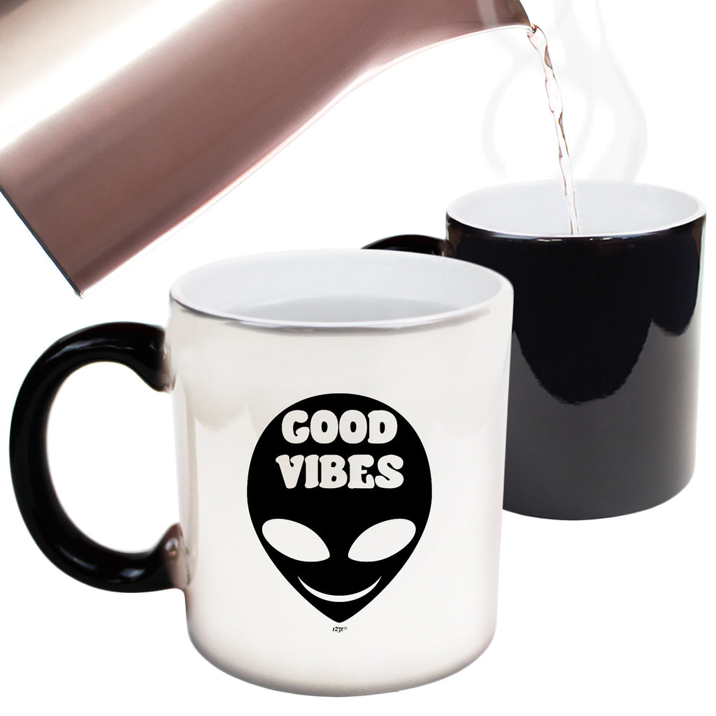 Festival Good Vibes Alien White - Funny Colour Changing Mug Cup