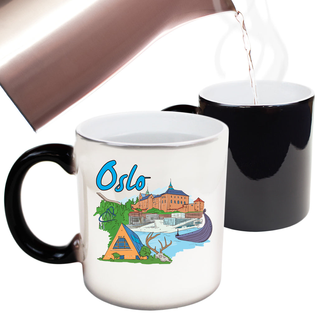 Oslo Norway Country Flag Destination - Funny Colour Changing Mug