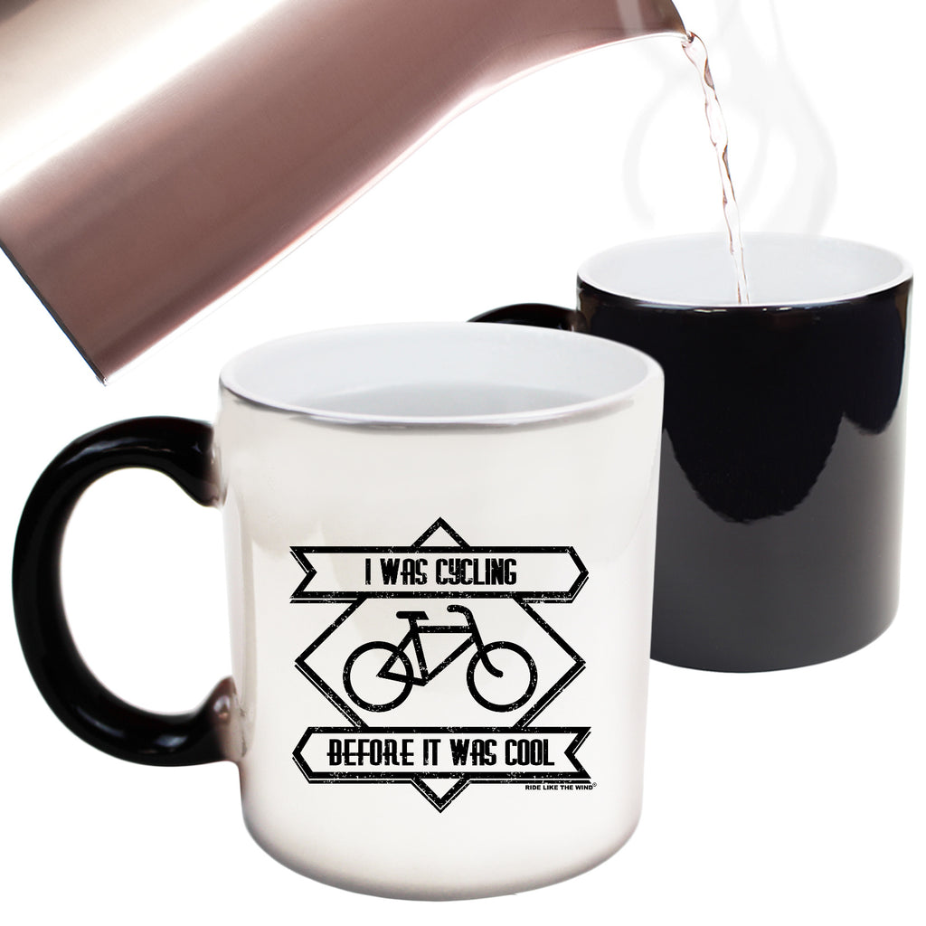 Rltw Square I Was Cycling Before It Was Cool - Funny Colour Changing Mug