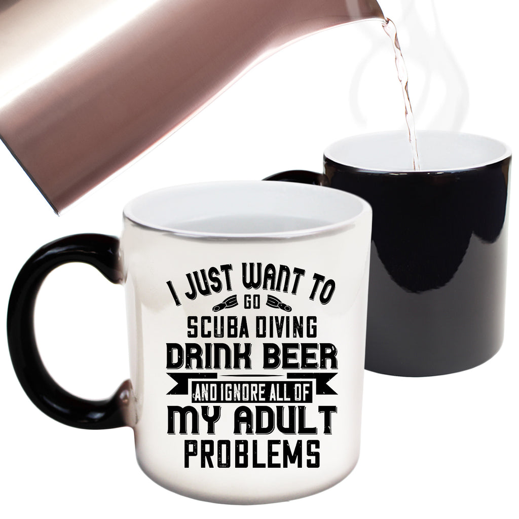 I Just Want To Go Scuba Diving Drink Beer - Funny Colour Changing Mug
