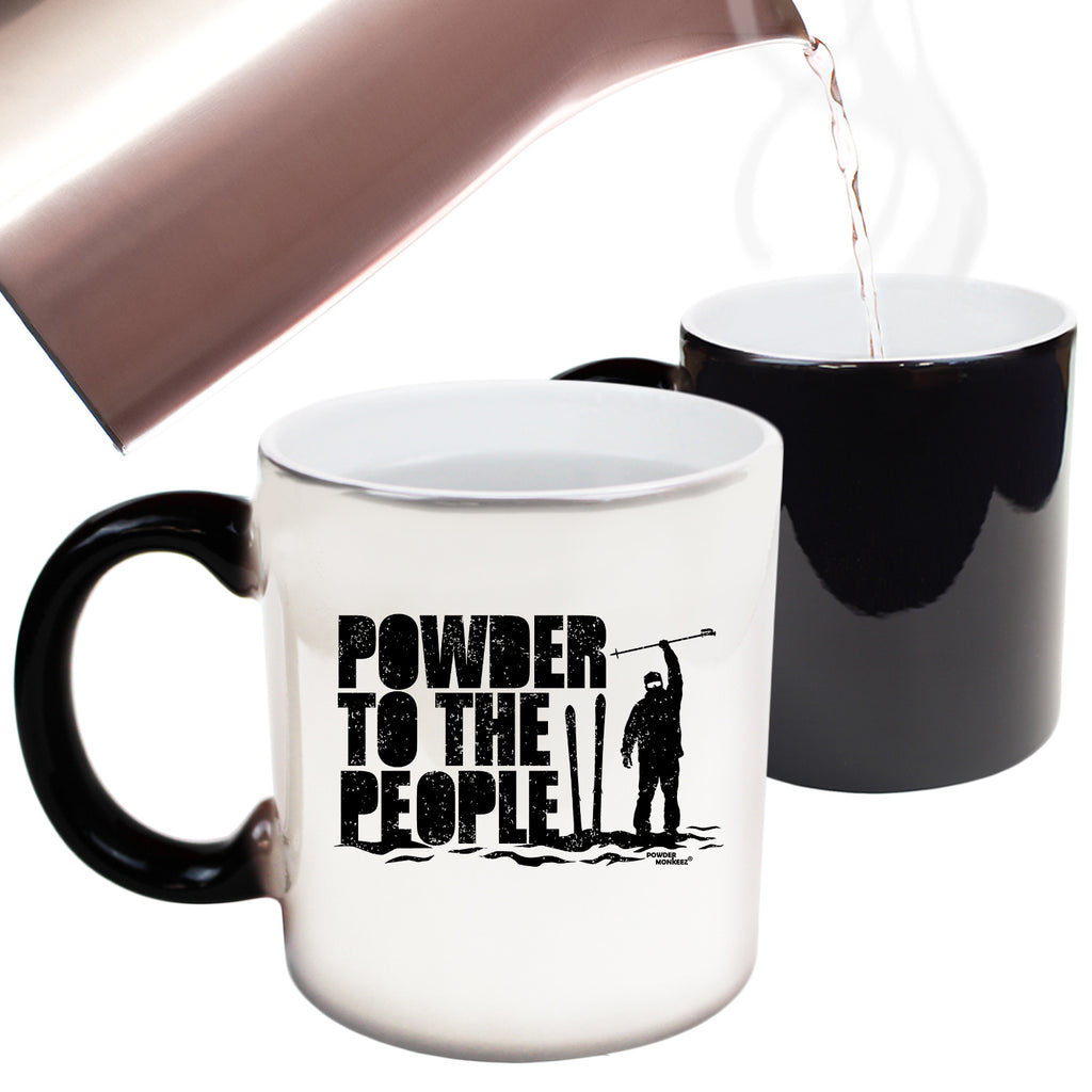 Skiing Snowboarding Powder To The People - Funny Colour Changing Mug