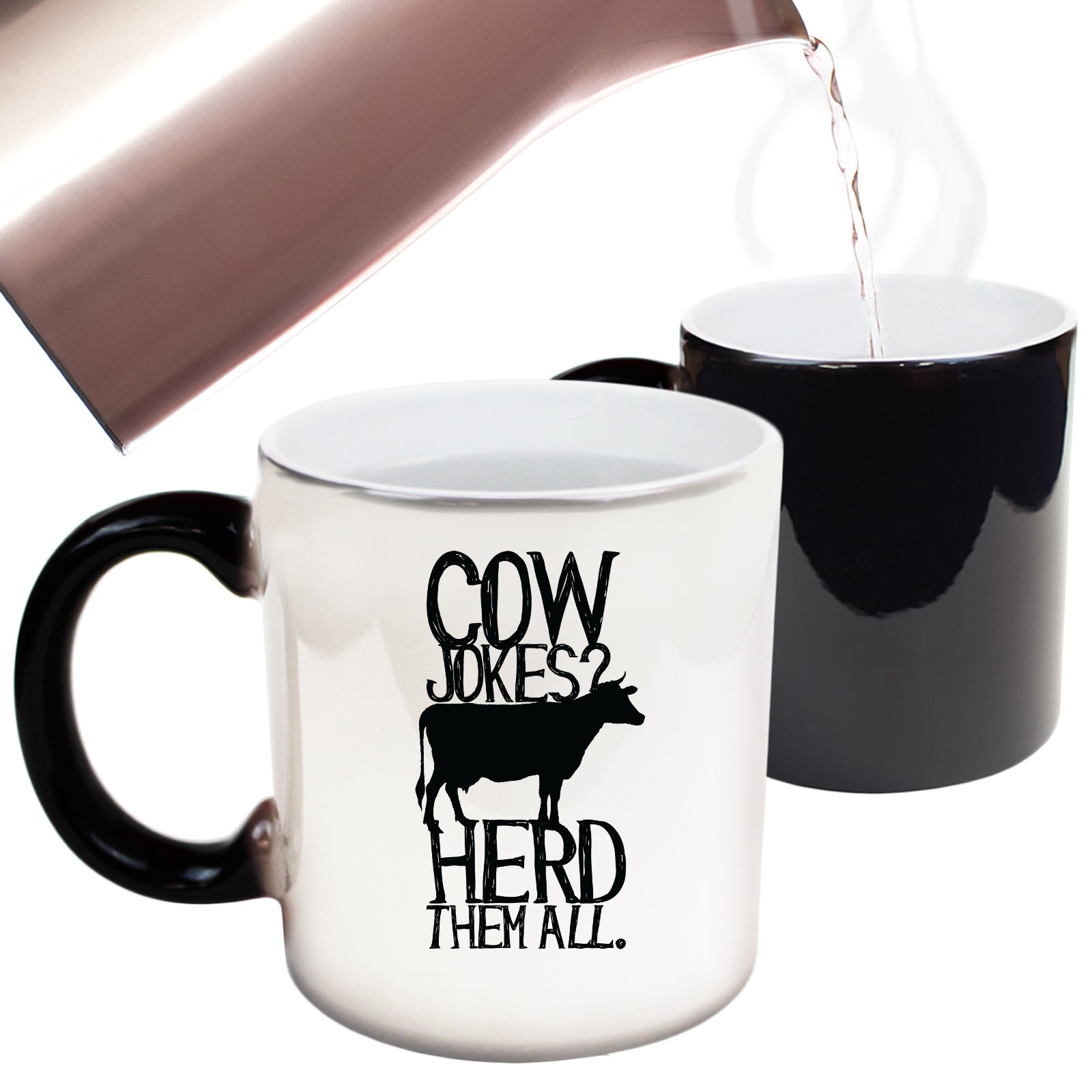 Cow Jokes Herd Them All - Funny Colour Changing Mug