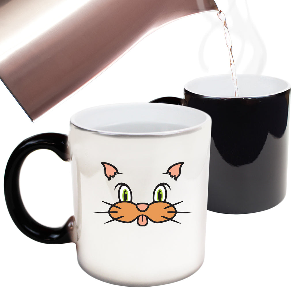Cat Animal Face Ani Mates - Funny Colour Changing Mug Cup