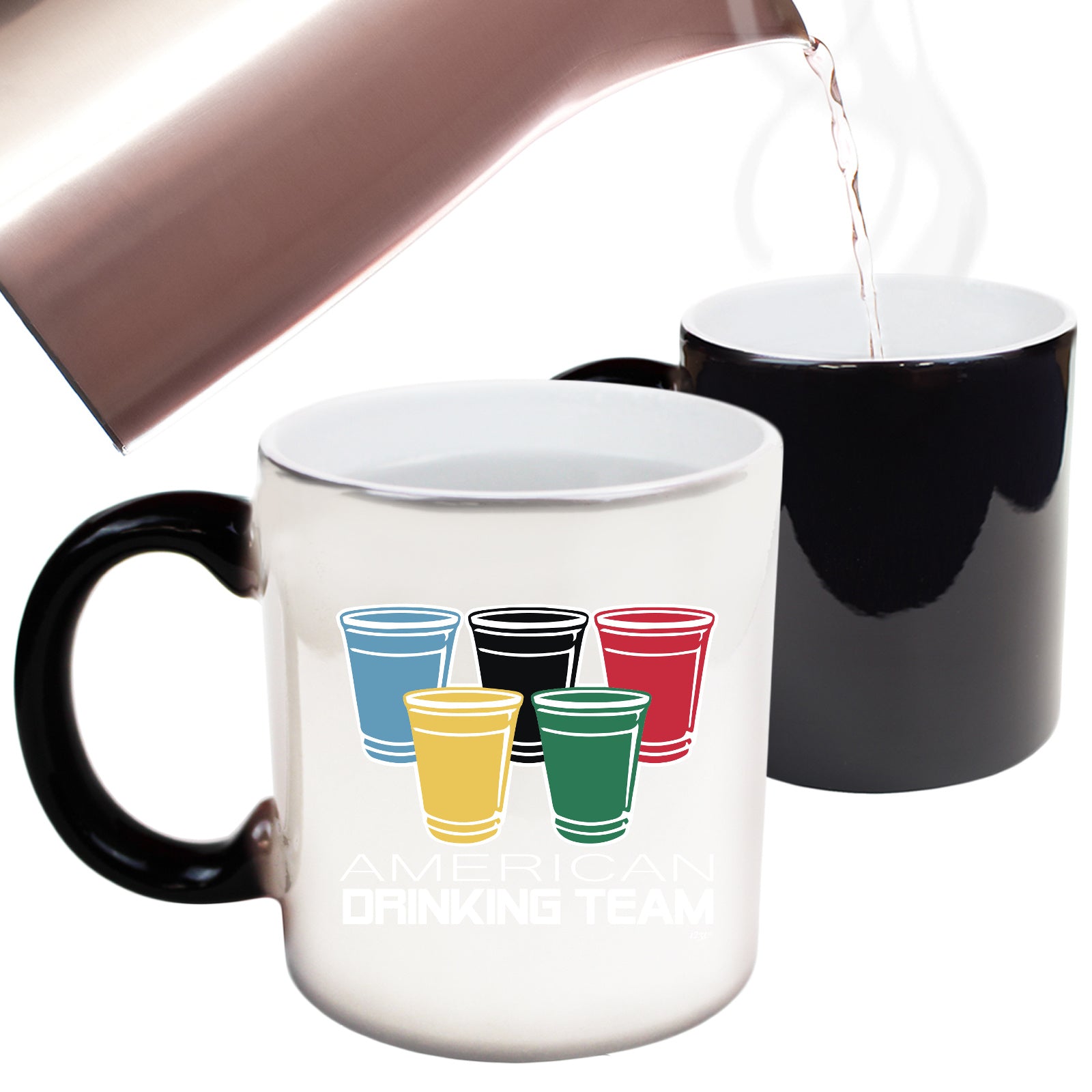 American Drinking Team Glasses - Funny Colour Changing Mug Cup