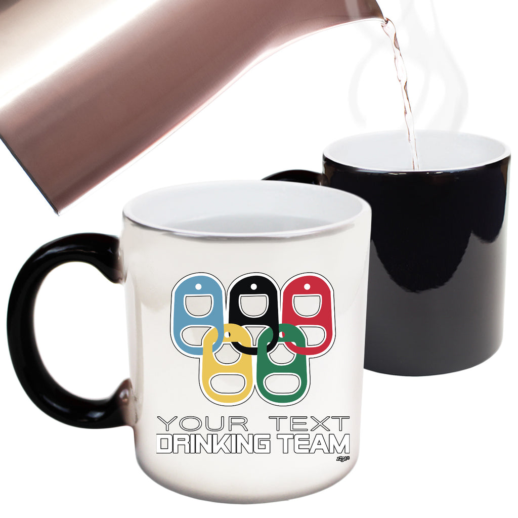 Your Text Drinking Team Rings Personalised - Funny Colour Changing Mug