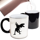 Cowboy Riding T Rex Dinosaur - Funny Colour Changing Mug Cup
