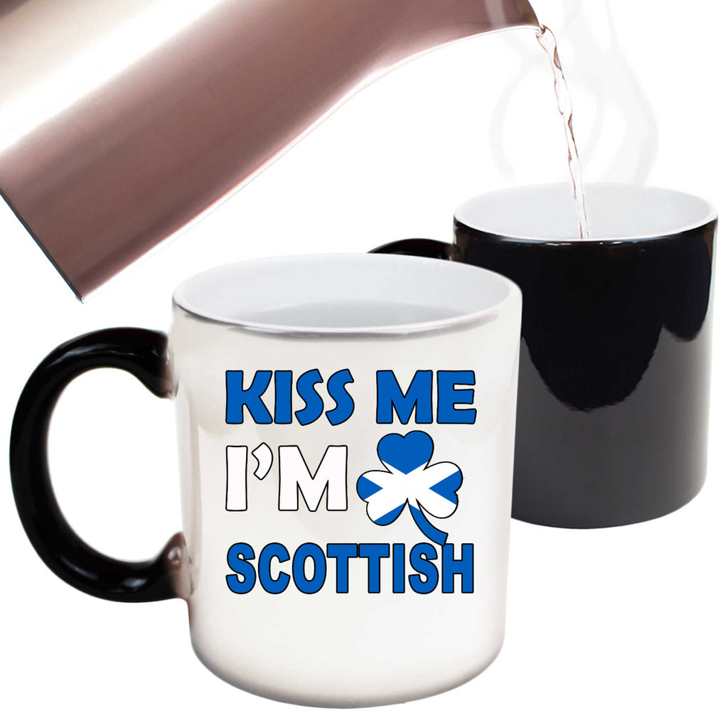 Kiss Me Im Scottish Scotland Flag Lucky - Funny Colour Changing Mug