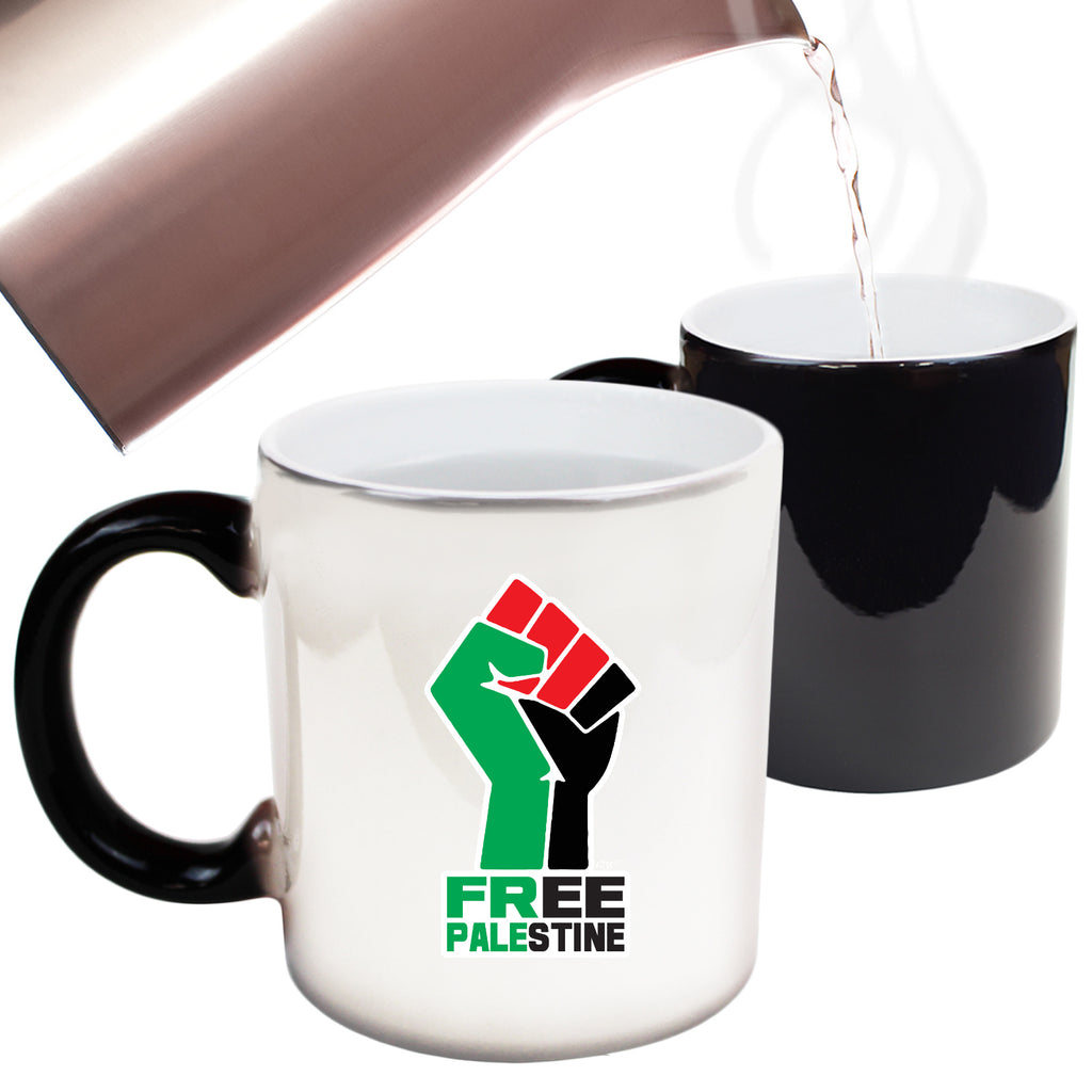 Free Palestine Fist - Funny Colour Changing Mug Cup