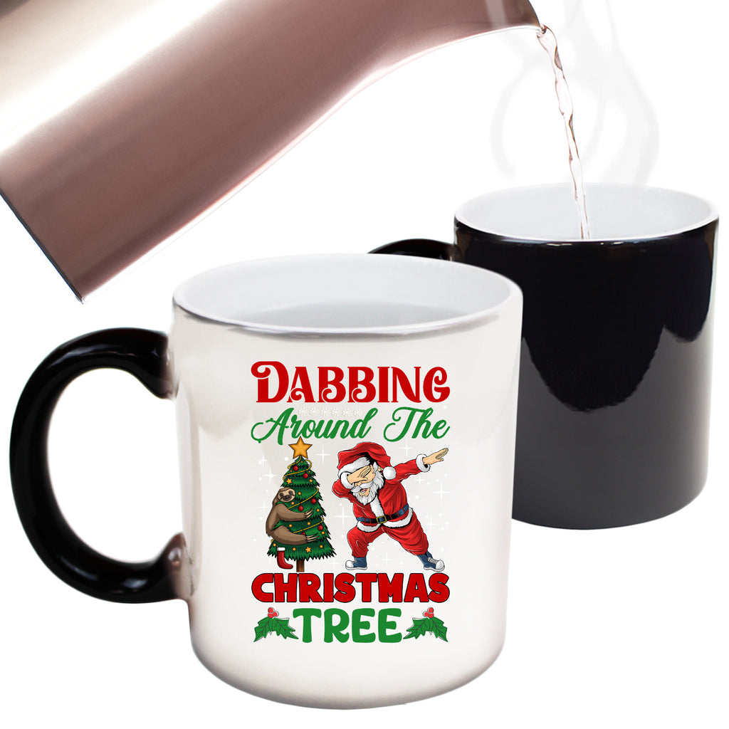 Dabbing Around The Christmas Tree Xmas Santa - Funny Colour Changing Mug