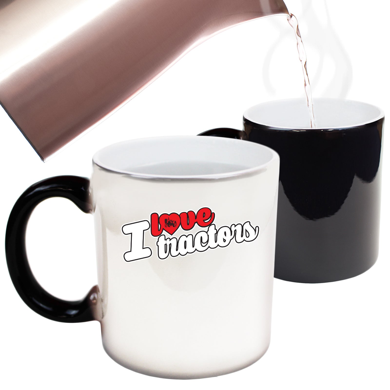 Love Tractors Stencil - Funny Colour Changing Mug