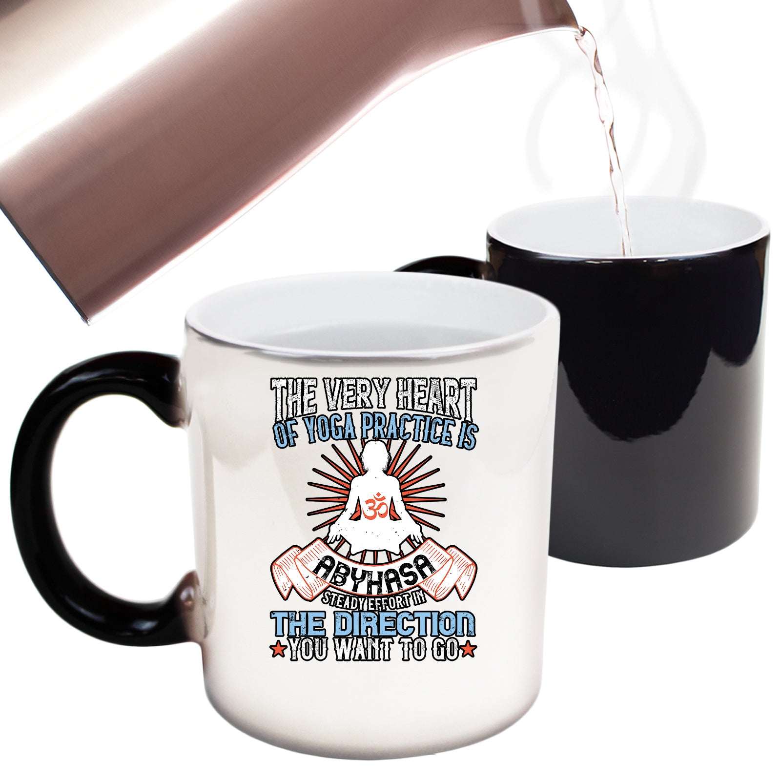 The Very Heart Of Yoga Practice Is Abyhasa  - Funny Colour Changing Mug
