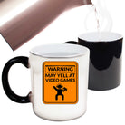 Warning May Yell At Video Games Gamer - Funny Colour Changing Mug