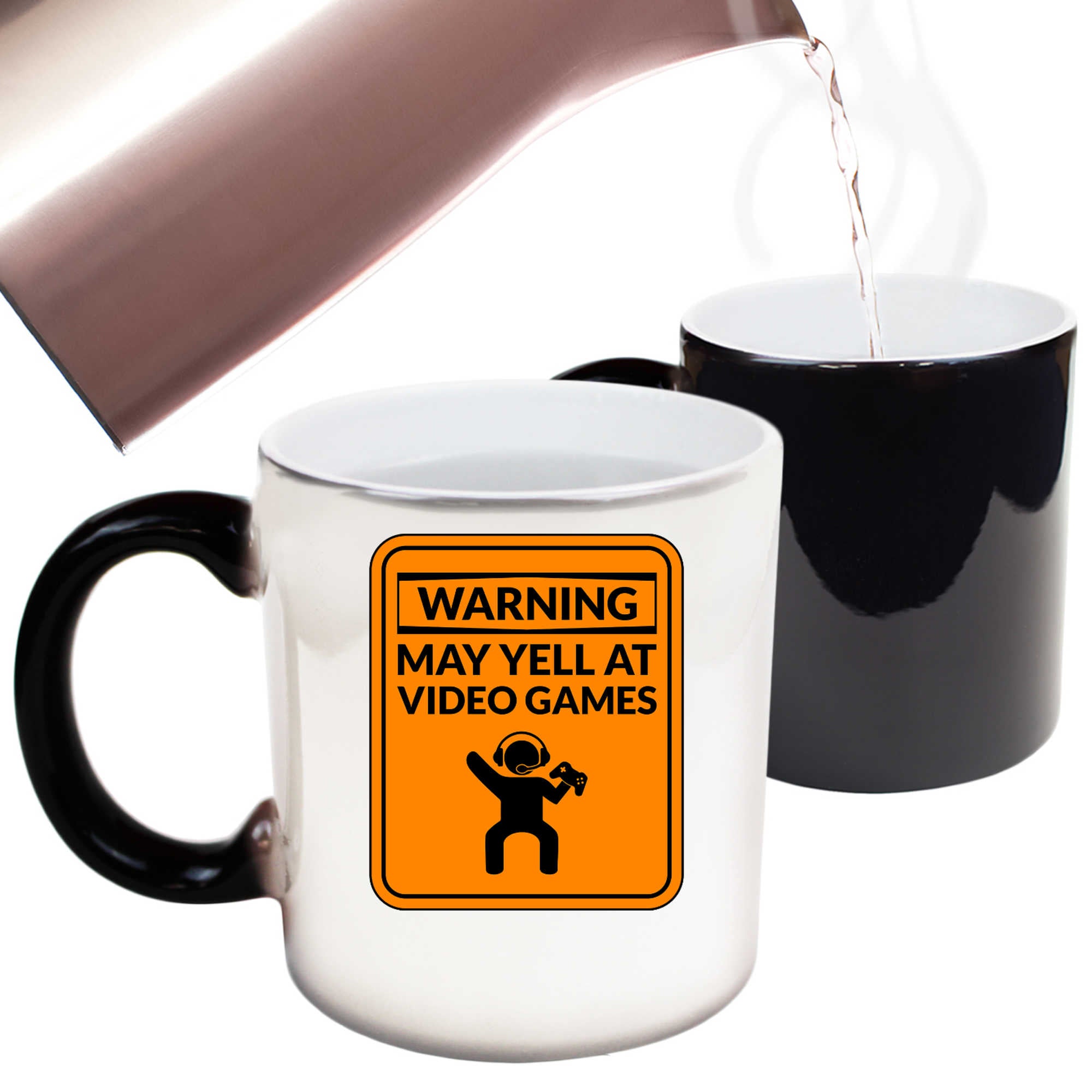 Warning May Yell At Video Games Gamer - Funny Colour Changing Mug