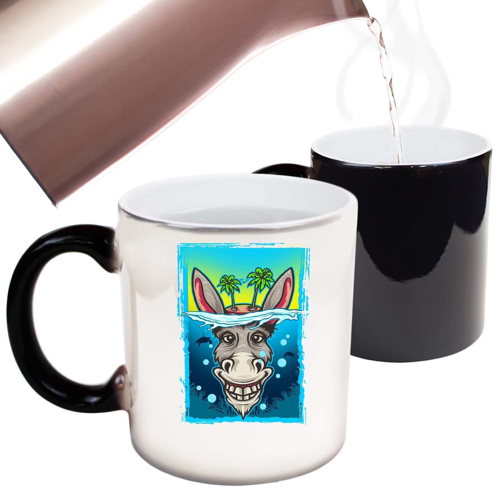 Happy Donkey Desert Island - Funny Colour Changing Mug