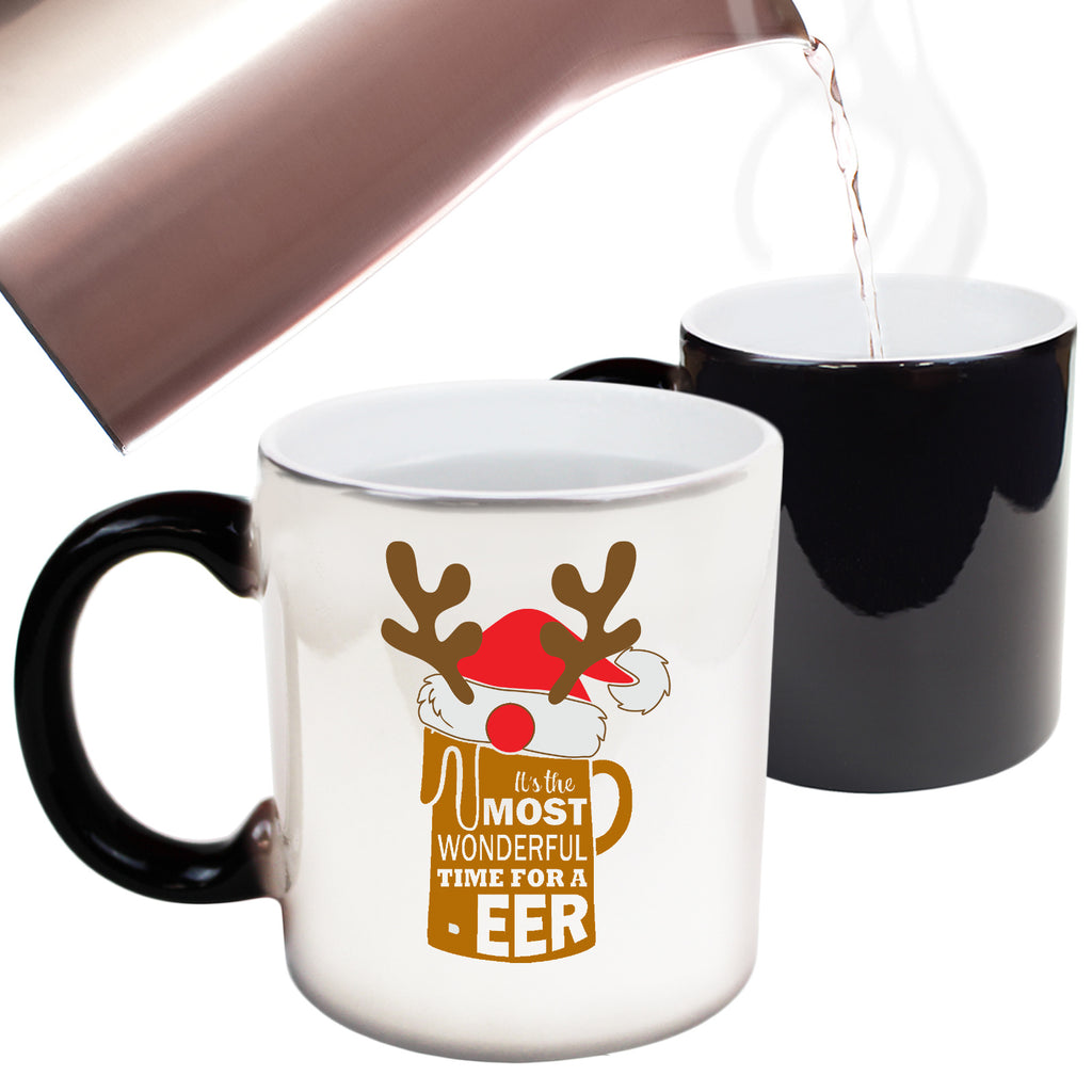 Christmas Its The Most Wonderful Time For A Beer - Funny Colour Changing Mug
