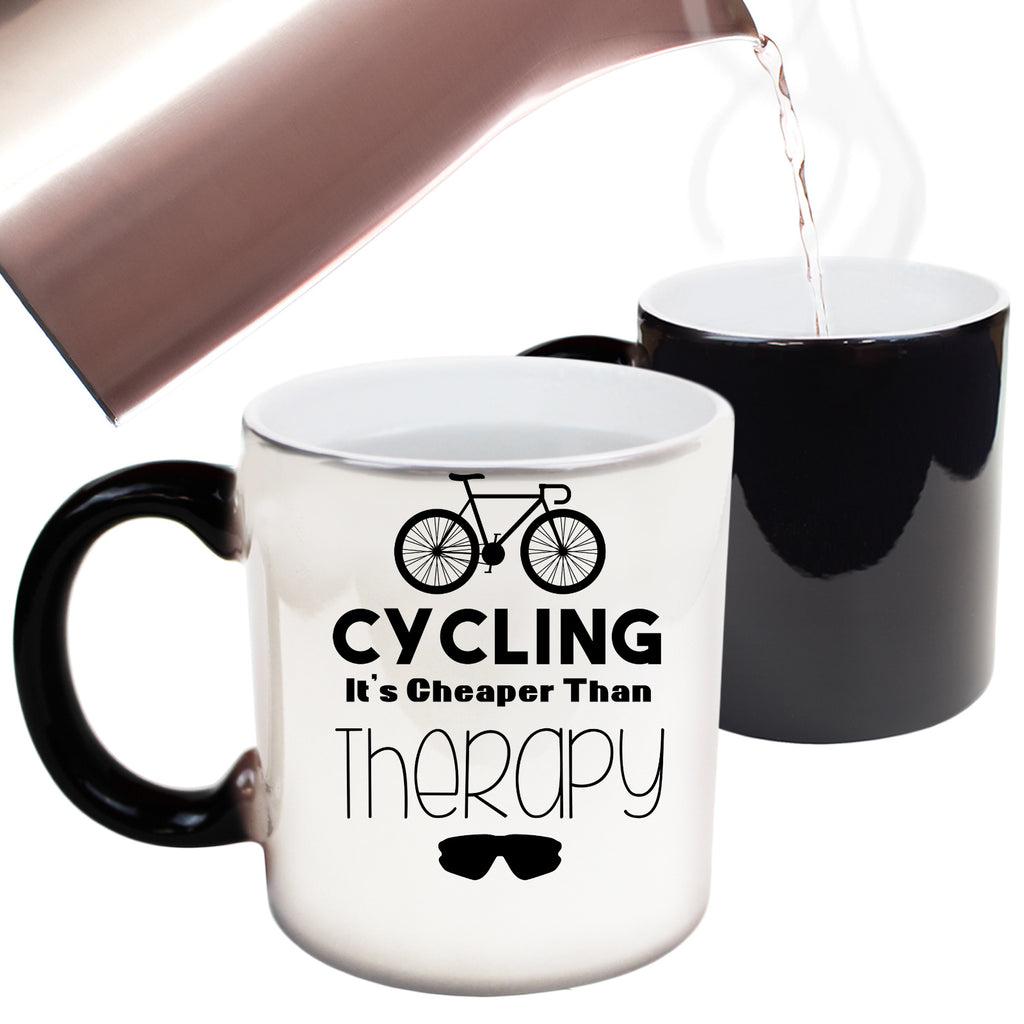 Cycling Its Cheaper Than Therapy - Funny Colour Changing Mug