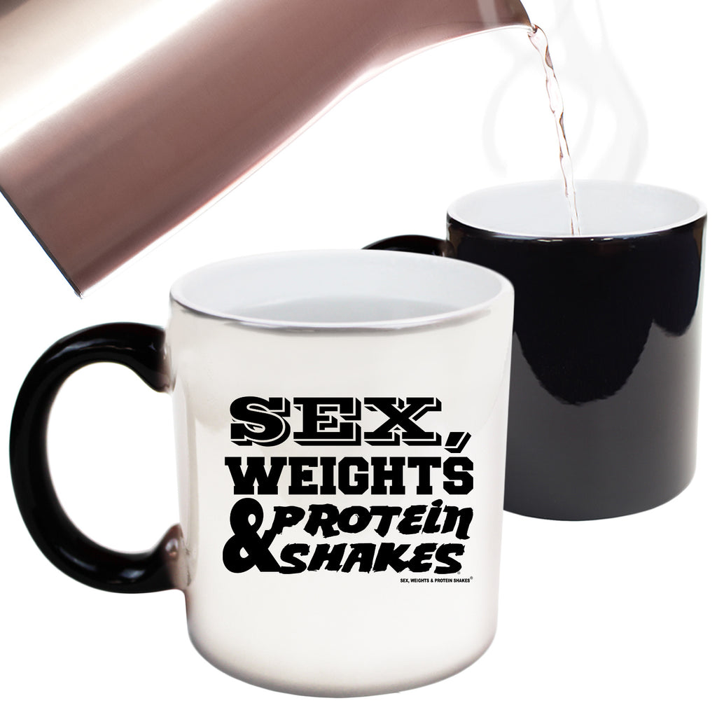 Swps Sex Weights Protein Shakes D1 White - Funny Colour Changing Mug