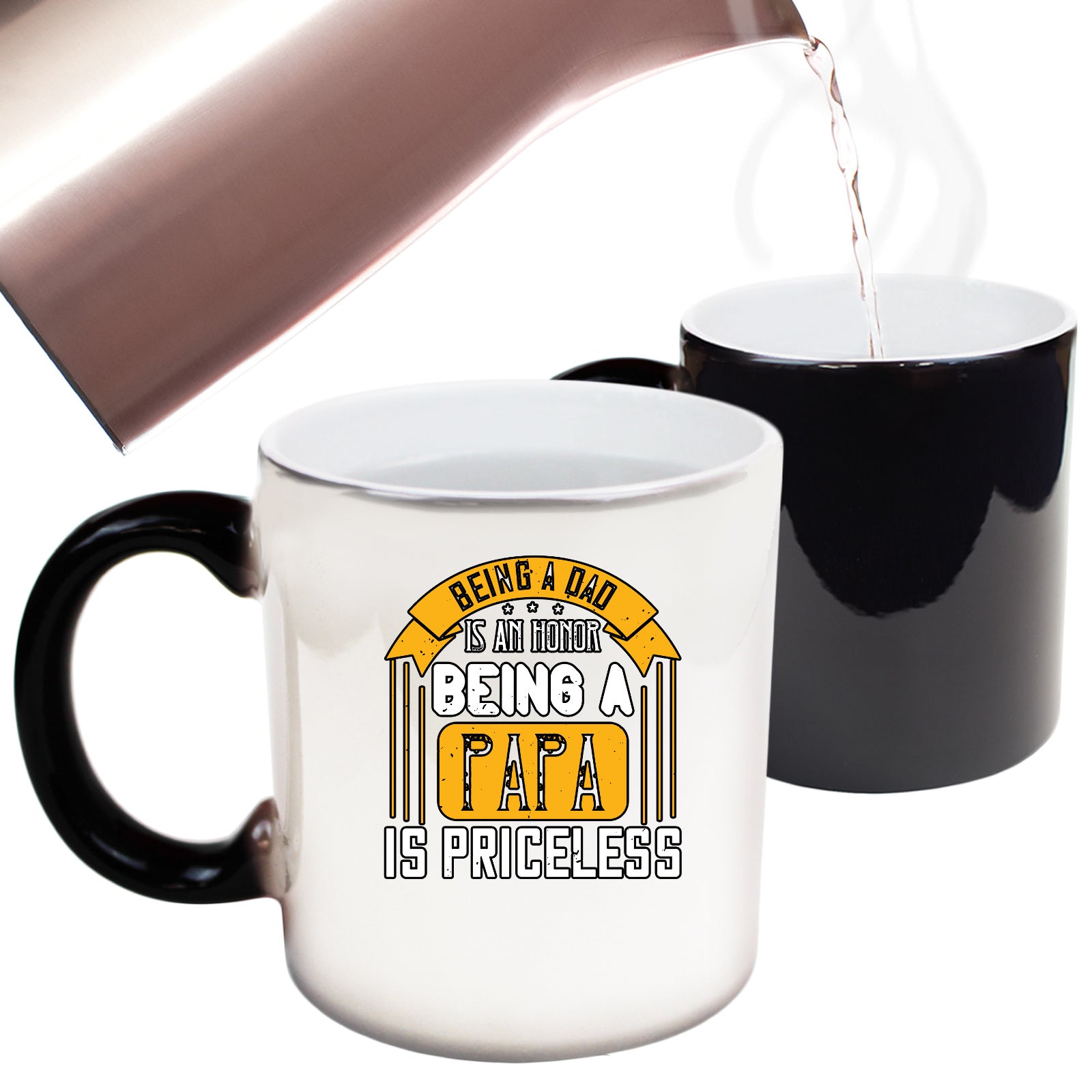 Being A Dad Is An Honor Being A Papa Is Priceless - Funny Colour Changing Mug