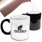 When Life Thows You A Curve Motorcycle Motorbike - Funny Colour Changing Mug