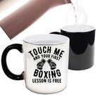 Boxing Touch Me And First Lesson Free - Funny Colour Changing Mug