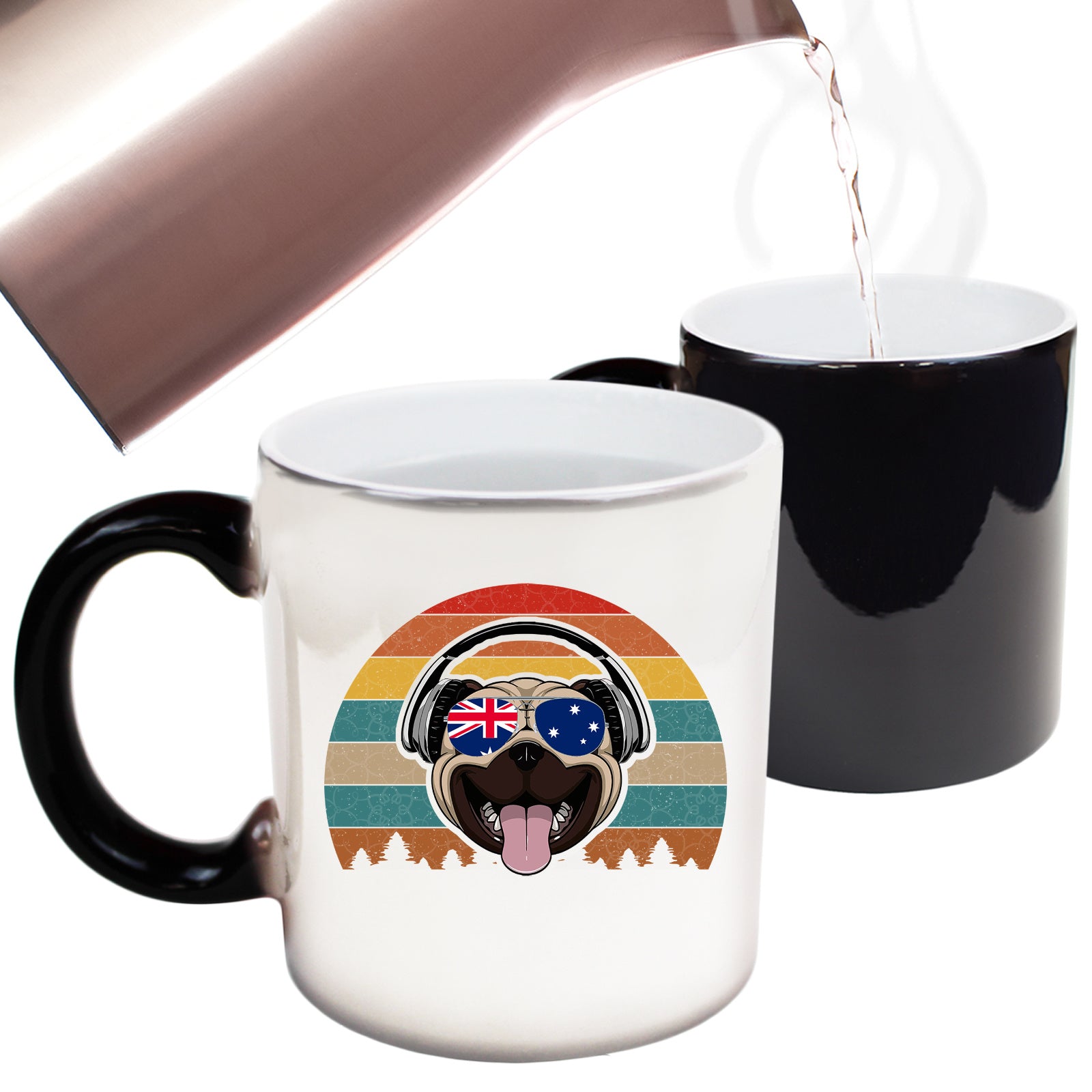 Cool Pug Headphones - Funny Colour Changing Mug