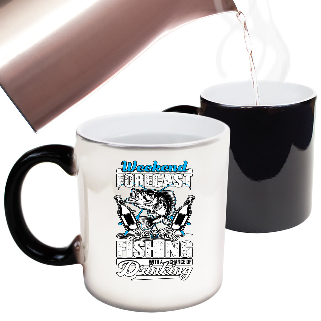 Weekend Forecast Fishing With A Chance Of Drinking Fish - Funny Colour Changing Mug
