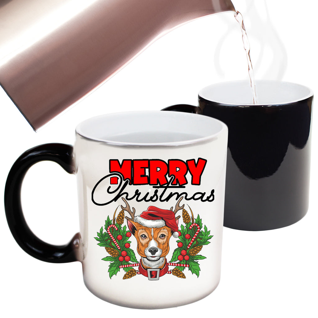 Reindog Reindeer Dog Christmas Xmas Santa - Funny Colour Changing Mug