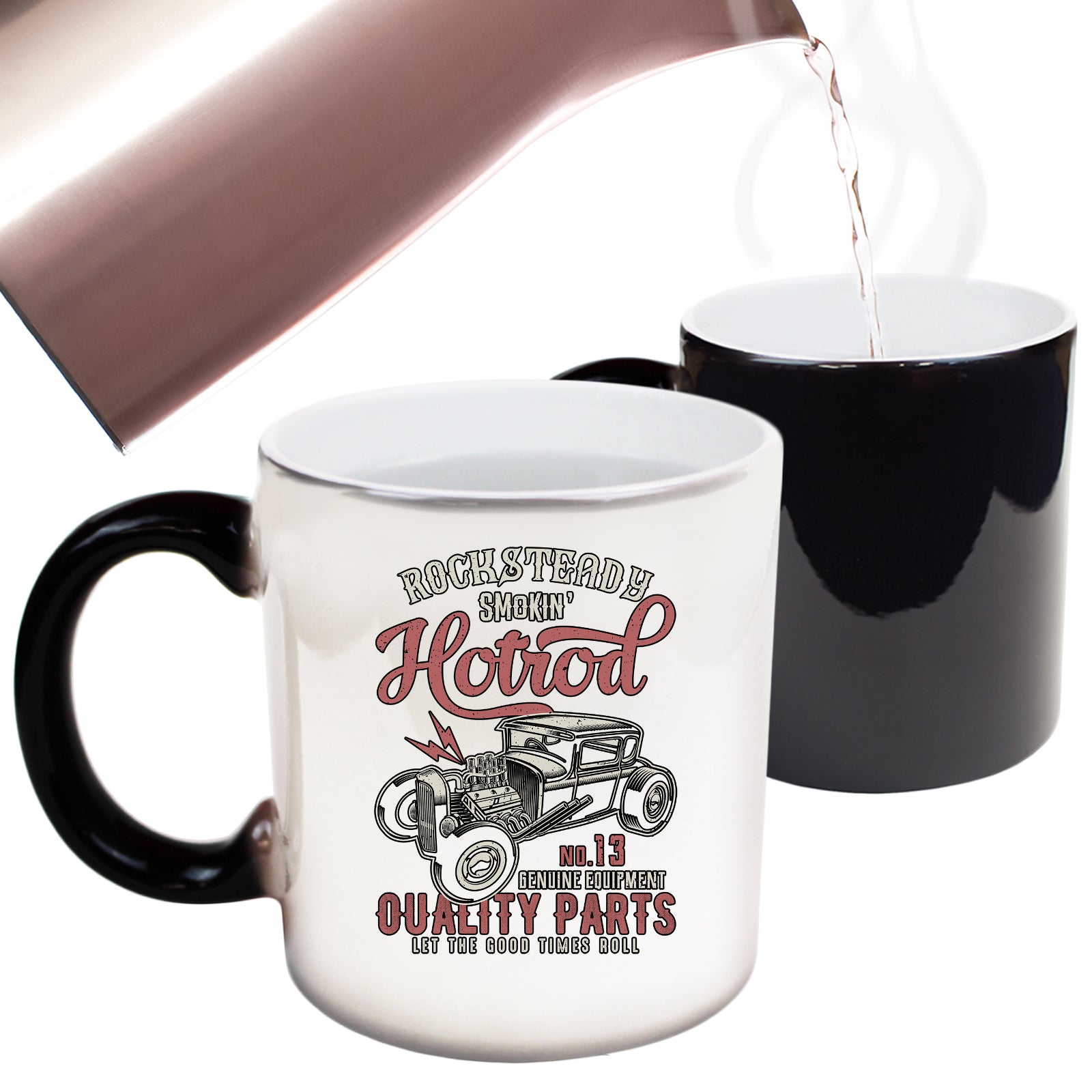 Rocksteady Smoking Hotrod Car Quality Parts - Funny Colour Changing Mug