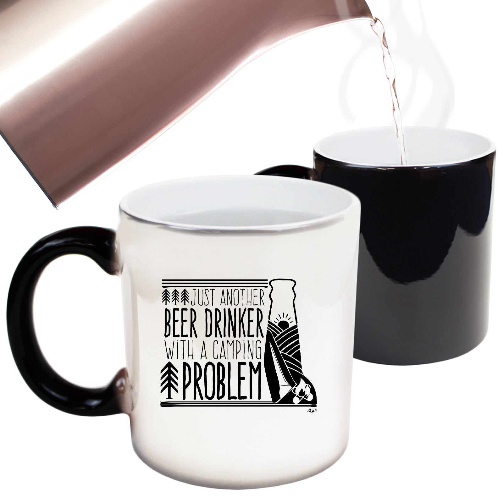 Beer Drinker With A Camping Problem - Funny Colour Changing Mug Cup