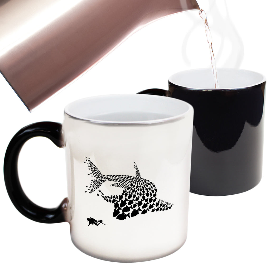 Ow Shark Diver New - Funny Colour Changing Mug