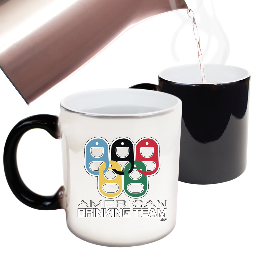 American Drinking Team Rings - Funny Colour Changing Mug Cup