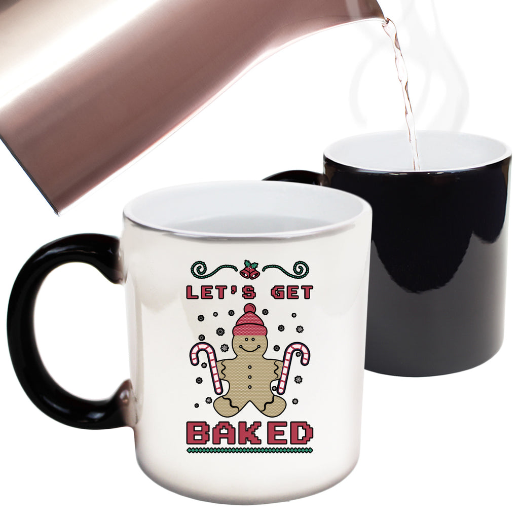 Lets Get Baked Christmas Xmas Gingerbread Man - Funny Colour Changing Mug